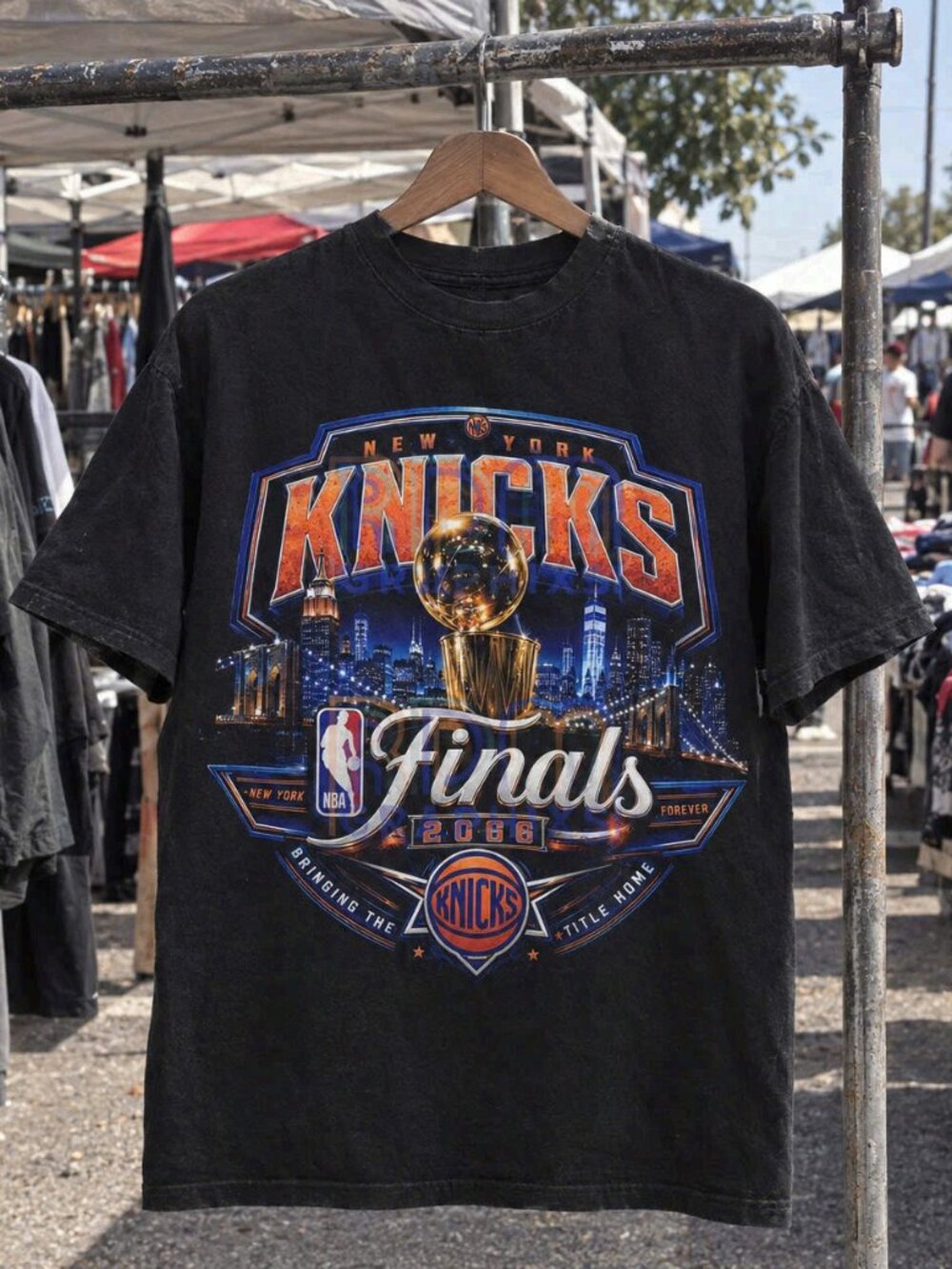 New York Knicks Finals 2026 Basetball Championship Graphic T-Shirt Black